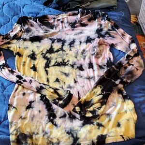 Electric Rose Tie-Dye Long Sleeve Women's Top